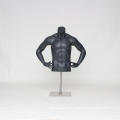 Athletic headless suit clothing decorative used display black male torso mannequin with stand